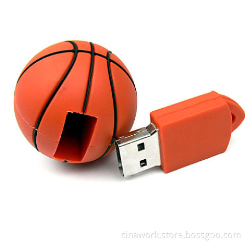 PVC Basketball Shaped USB 2.0 Flash Drive Memory Stick Storage Thumb U-Disk